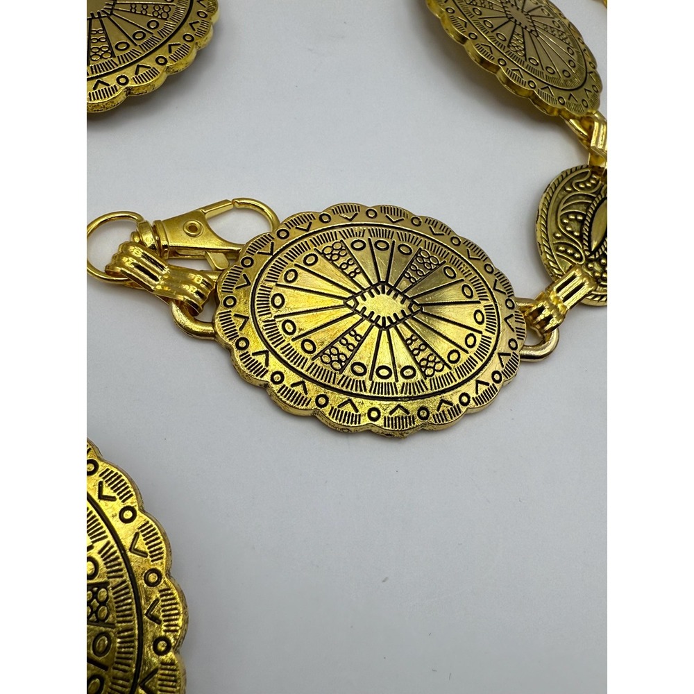 Vintage Gold Tone Medallion Station Necklace – Classic Chain Jewelry -‎ 45" - Picture 5 of 7